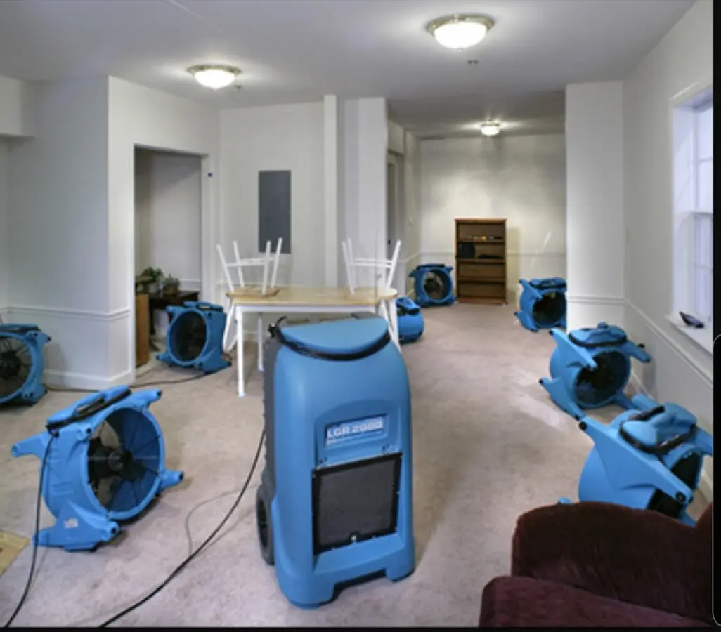 Air movers and dehumidifier setup for Water Extraction & Removal in Aptos